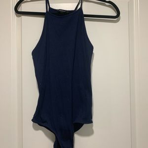Blue halter top bodysuit - never worn